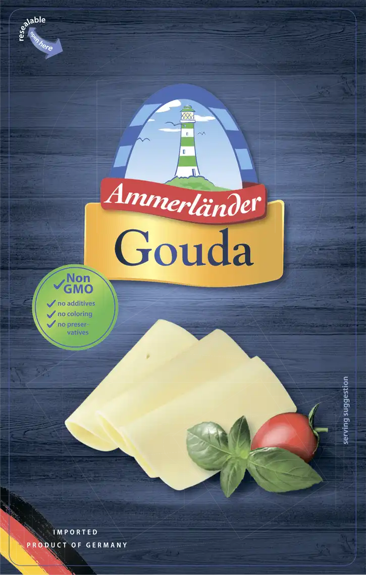 Сир Ammerlander Гауда 48% нарізка 200 г