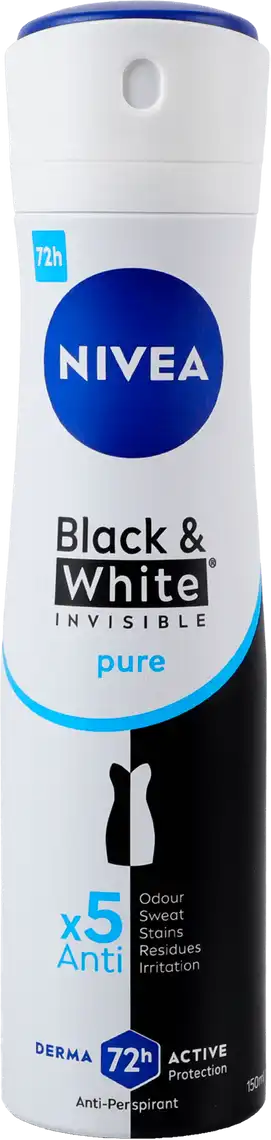 Дезодорант Nivea Pure Невидимий Захист для чорного та білого спрей для жінок 150 мл