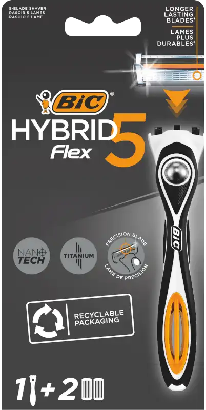 Станок для гоління чоловічий BIC Flex 5 Hibrid з 2 змінними картриджами