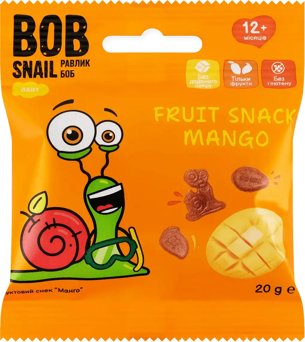 Цукерки Bob Snail натуральні Манго 20 г