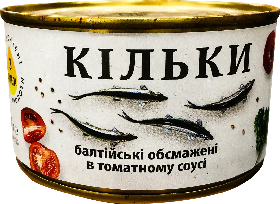 Кільки Рибна Затока балтійські обсмажені в томатному соусі 240 г