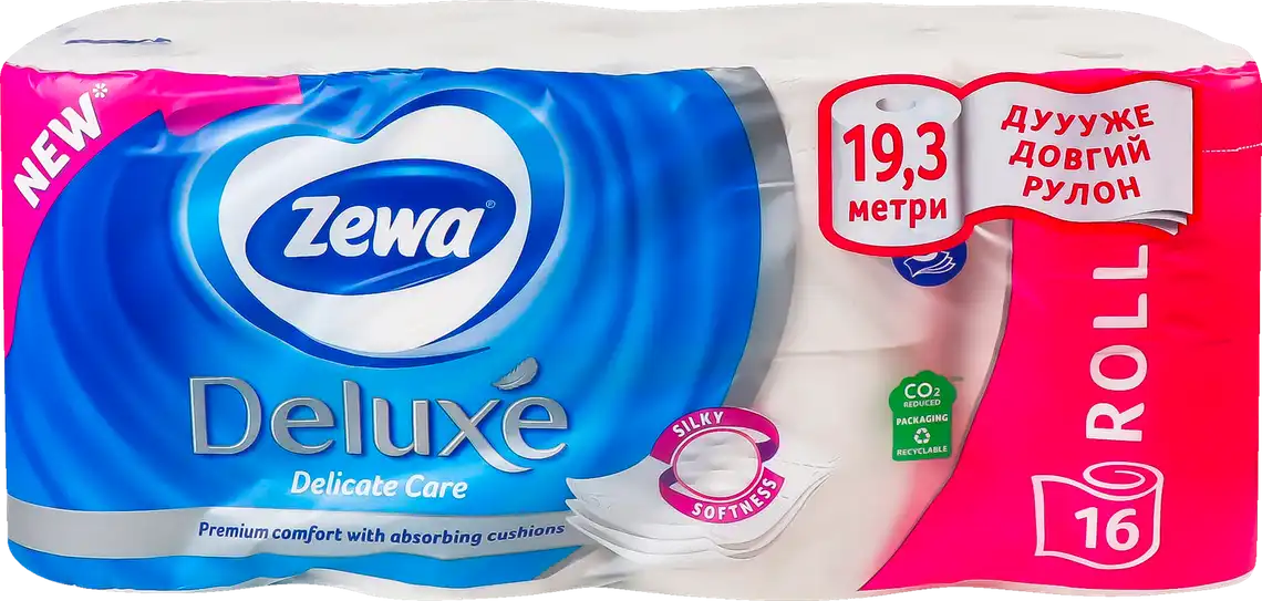 Туалетний папір Zewa Deluxe Delicate Care тришаровий 16 шт