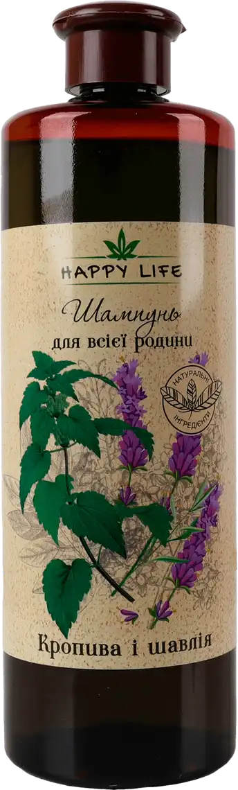 Шампунь Happy life Кропива та шавлія 1 л