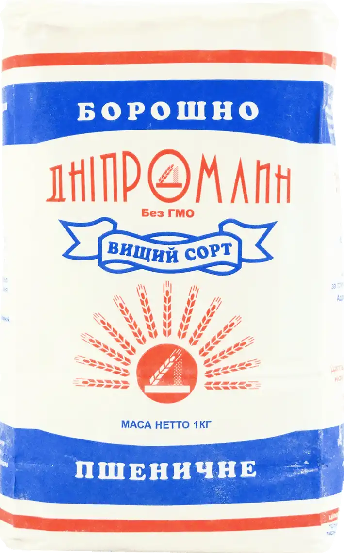 Борошно Дніпромлин пшеничне вищого ґатунку 1000 г