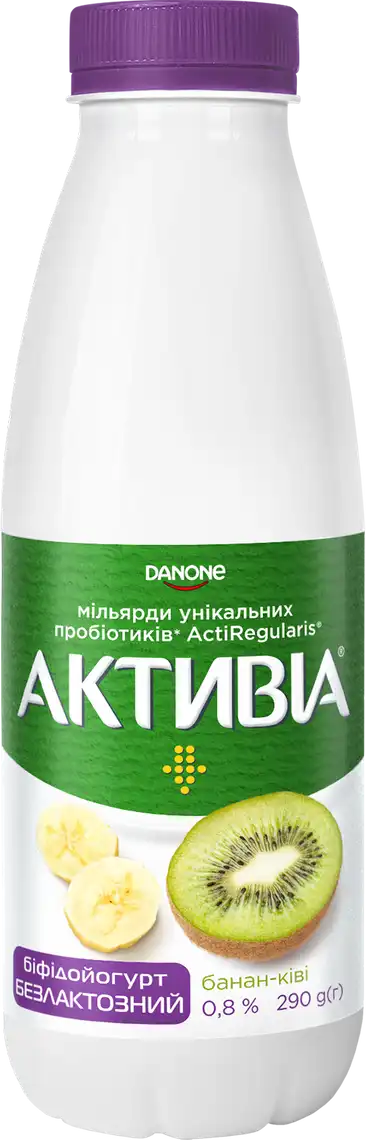 Біфідойогурт Активіа Банан-Ківі безлактозний 0,8% 290 г