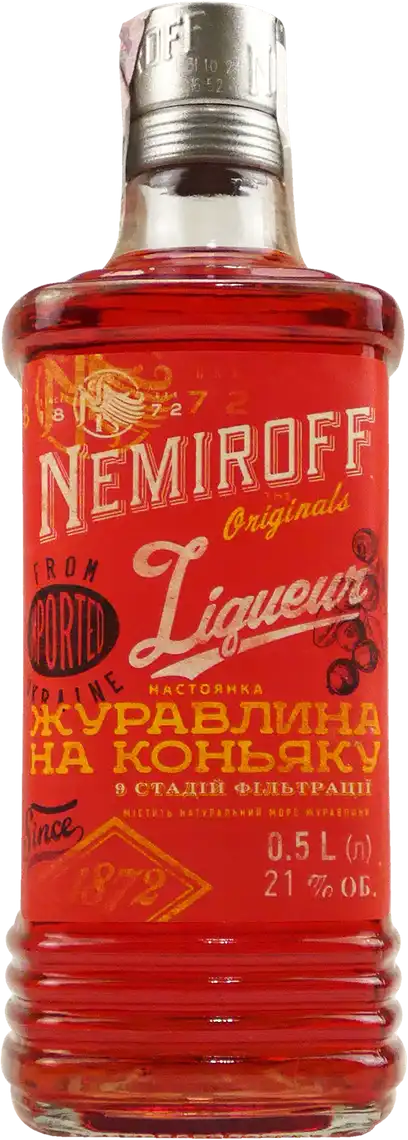 Настоянка Nemiroff Журавлина на коньяці 21% 0.5 л