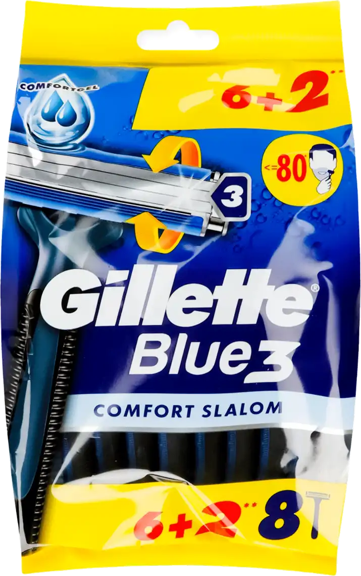 Станки для гоління одноразові Gillette Blue 3 Comfort Slalom 8 шт/уп