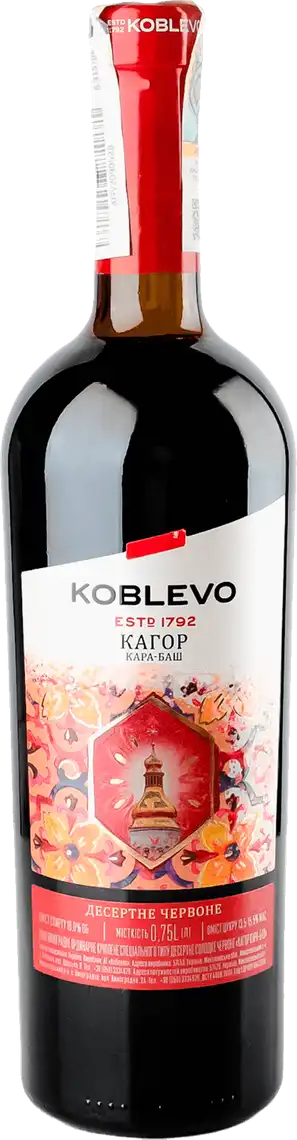 Вино Koblevo Бордо Кагор Український червоне солодке десертне 0.75 л