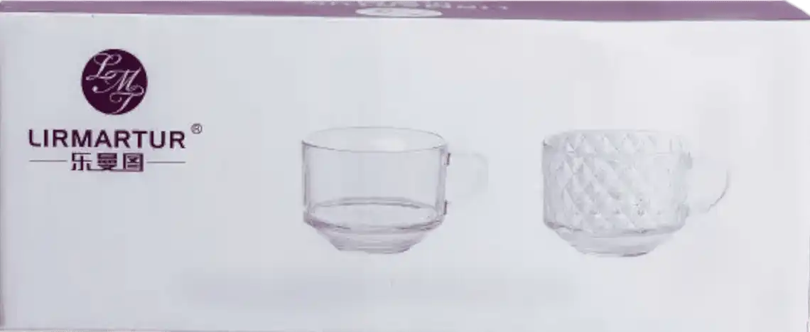 Чашка з ручкою скляна 2 шт