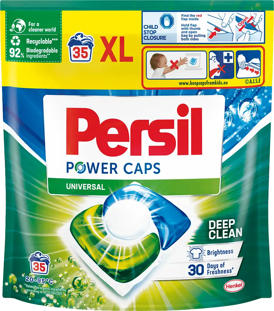 Капсули для прання Persil Deep Clean Power Caps Universal білих та світлих речей 35 шт по 14 г