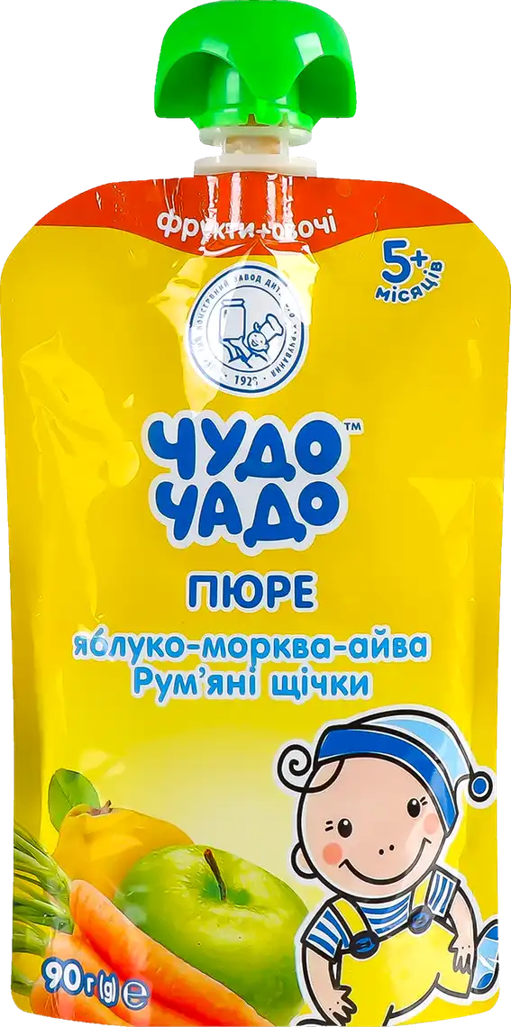 Пюре Чудо-чадо Яблуко-морква-айва для дітей з 5 місяців 90 г