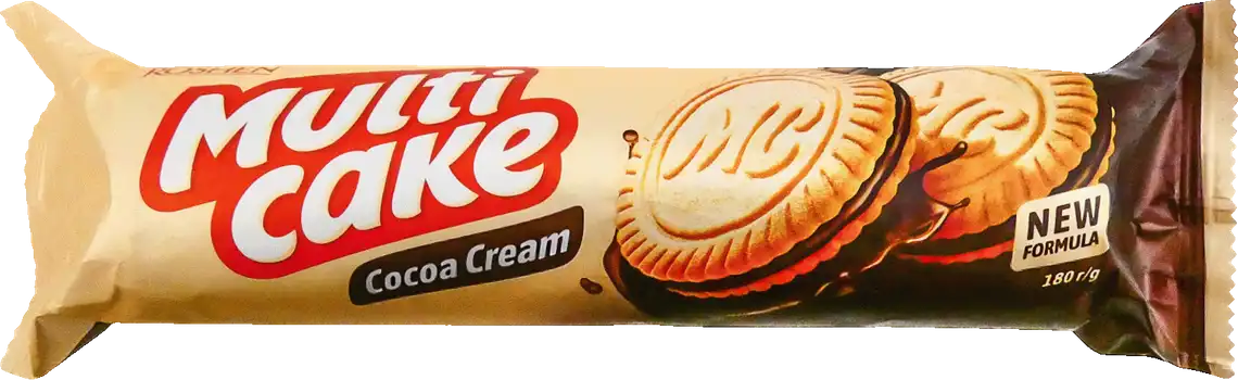 Печиво Roshen Multi Cake цукрове з какао начинкою 180 г