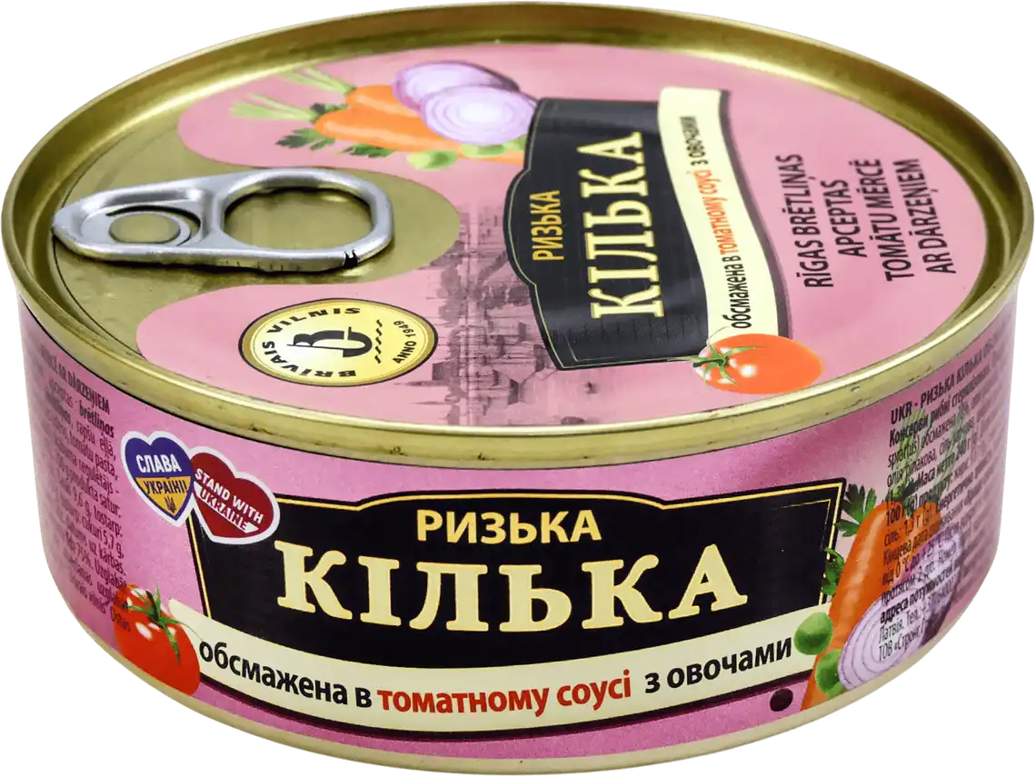 Кілька Brivais Vilnis ризька обсмажена в томатному соусі з овочами 240 г
