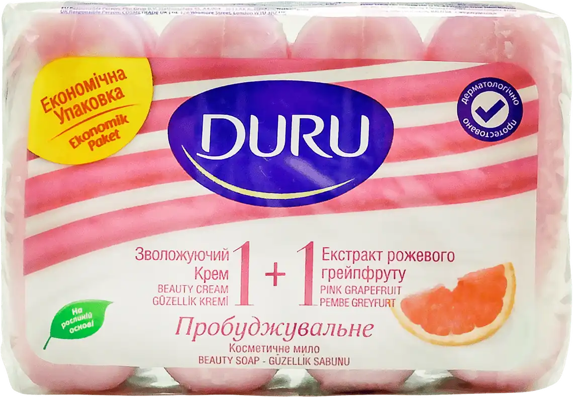Мило Duru Рожевий грейпфрут та Крем туалетне 4x80 г