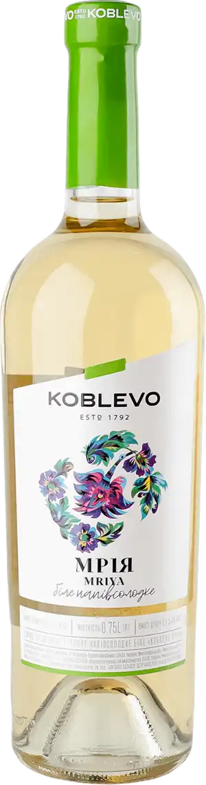 Вино Koblevo Мрія біле напівсолодке 9-12% 0.75 л