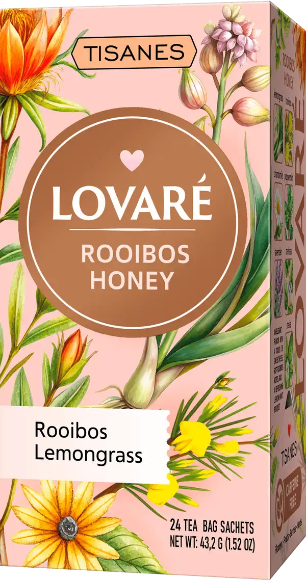 Чай трав'яний Lovare Rooibos Honey Tisanes 24х1,8 г