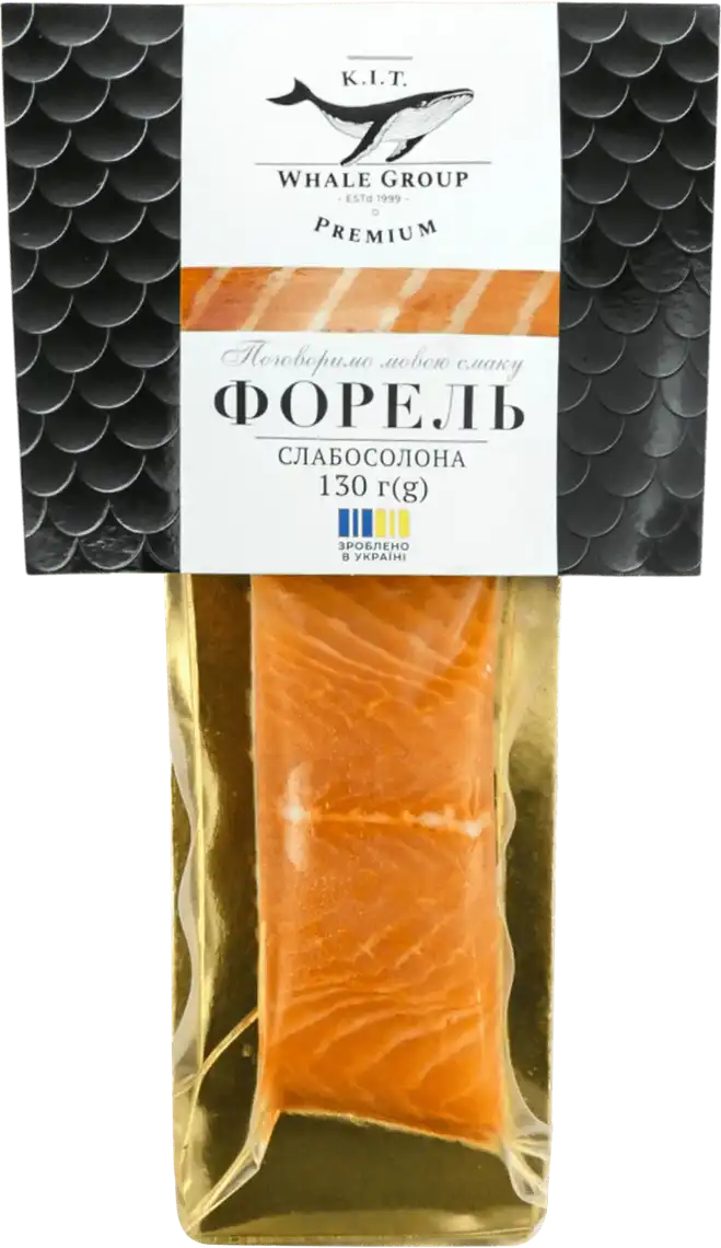 Форель КІТ філе-шматок на шкірі слабосолона 130 г