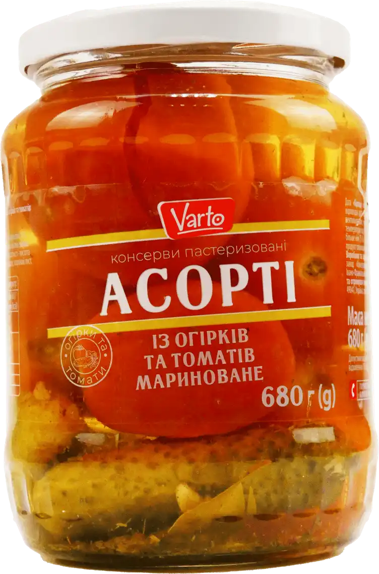 Томати та огірки Varto Асорті мариновані 680 г