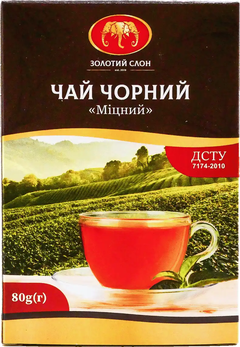 Чай Золотий Слон чорний міцний 80 г