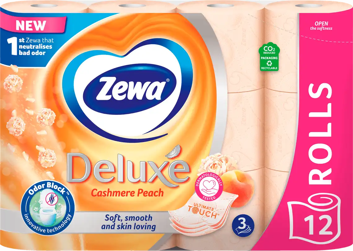 Туалетний папір Zewa Deluxe персик 3 шари 12 шт
