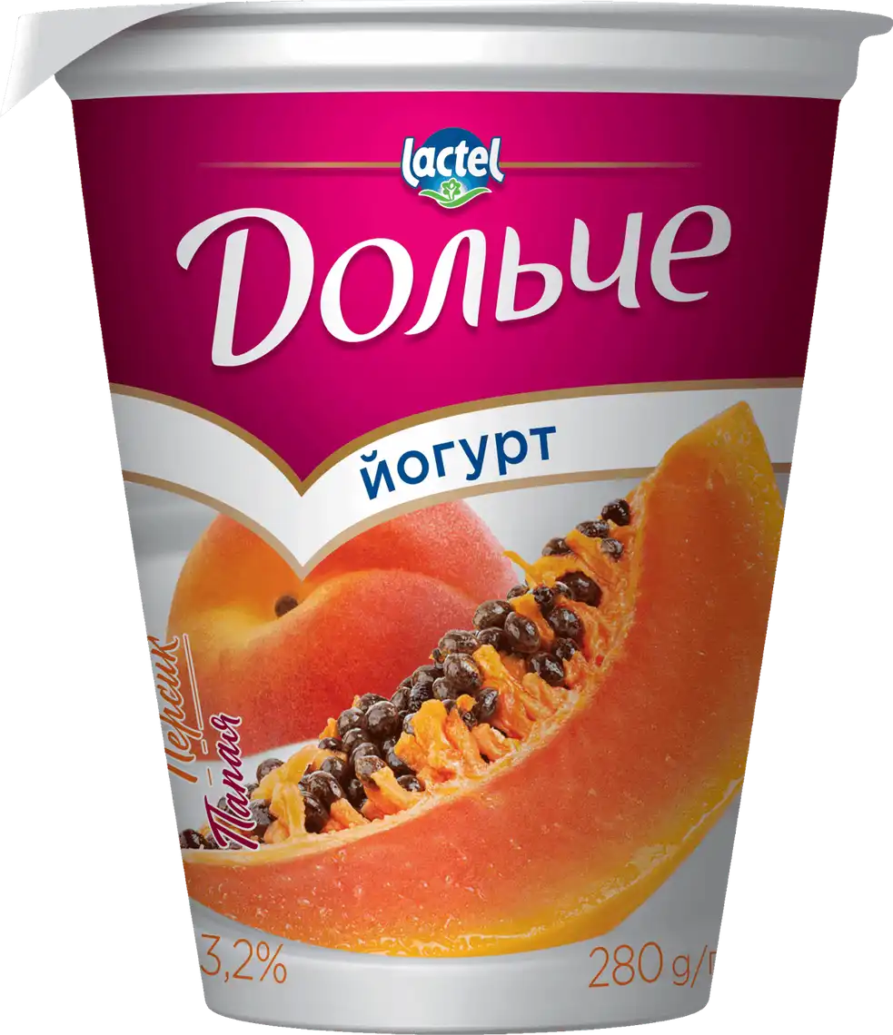 Йогурт Дольче Персик та папая 3.2% 280 г