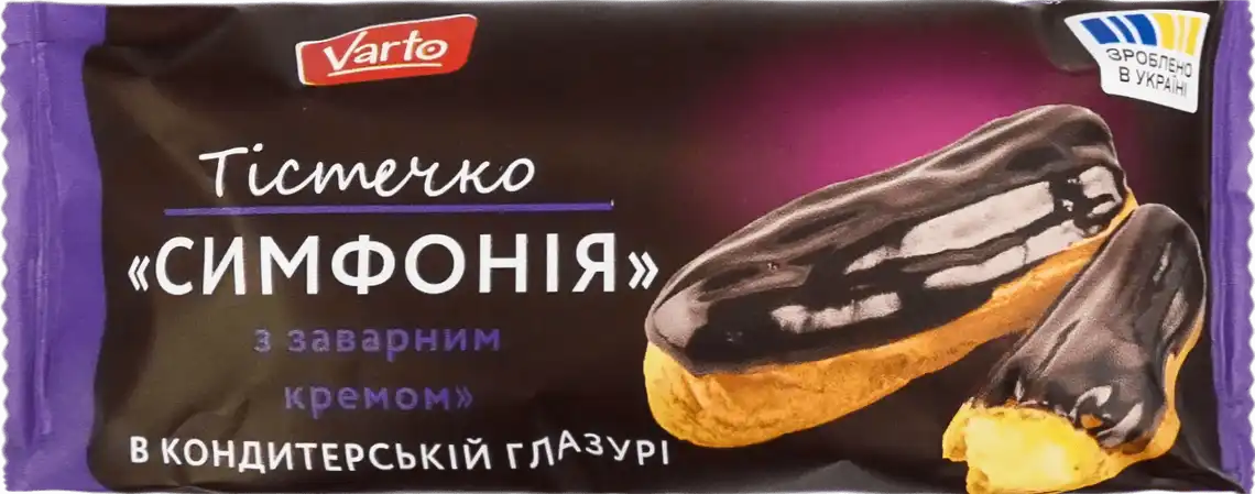 Тістечко Varto Симфонія з заварним кремом в кондитерській глазурі 50 г