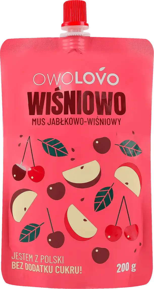 Фруктовий мус Owolovo яблучно-вишневий 200 мл