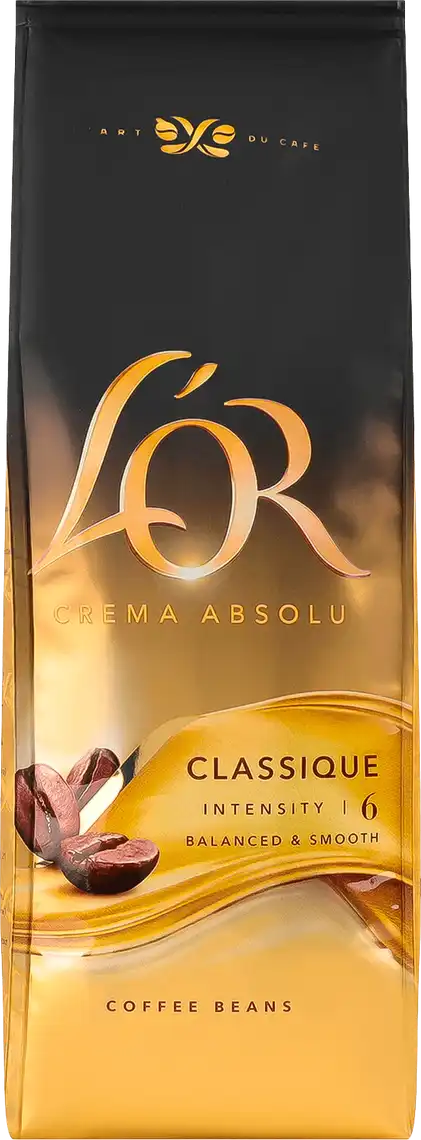 Кава в зернах L'OR Crema Absolute Classic натуральна смажена 500 г