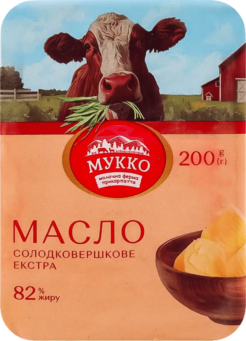 Масло Мукко Екстра солодковершкове 82% 200 г