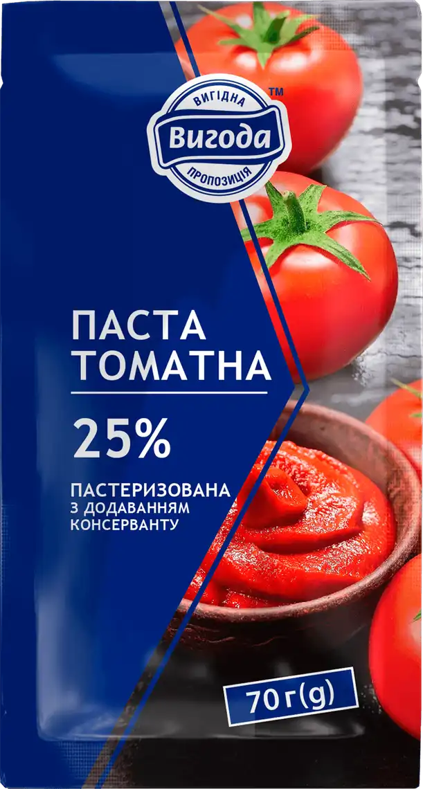 Паста томатная Вигода нестерилизованная 25% 70 г