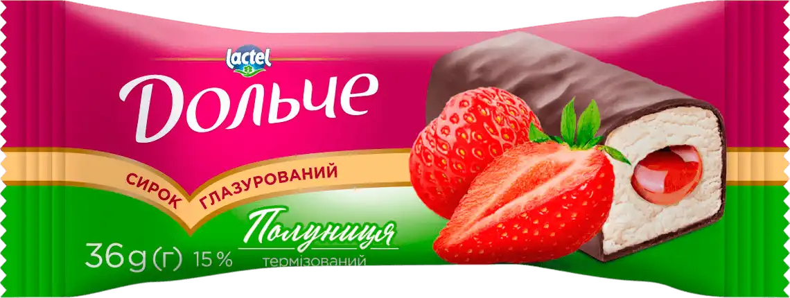 Сирок глазурований Дольче з полуничною начинкою 15% 36 г
