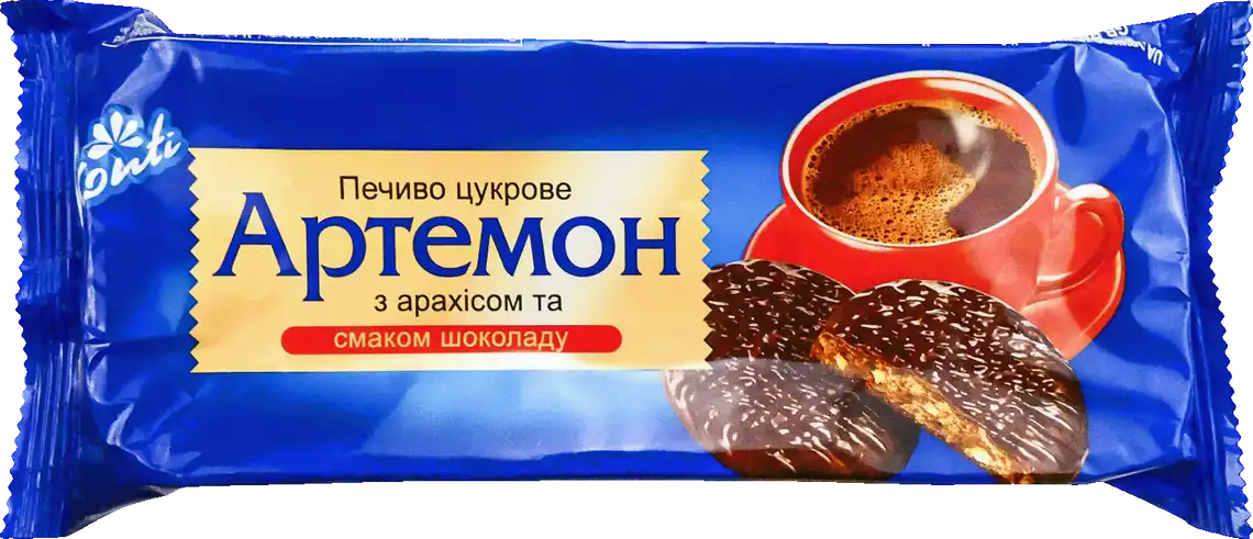 Печиво Konti Артемон цукрове в шоколадній глазурі 135 г