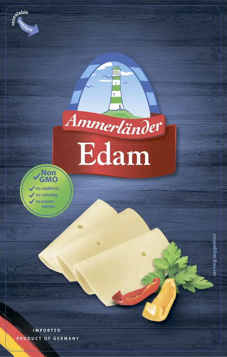 Сир Ammerlander Едам 45% нарізка 200 г