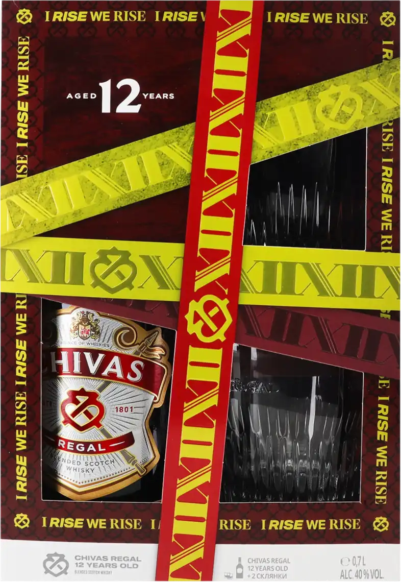 Віскі Chivas Regal 12 років 0.75 л з двома бокалами