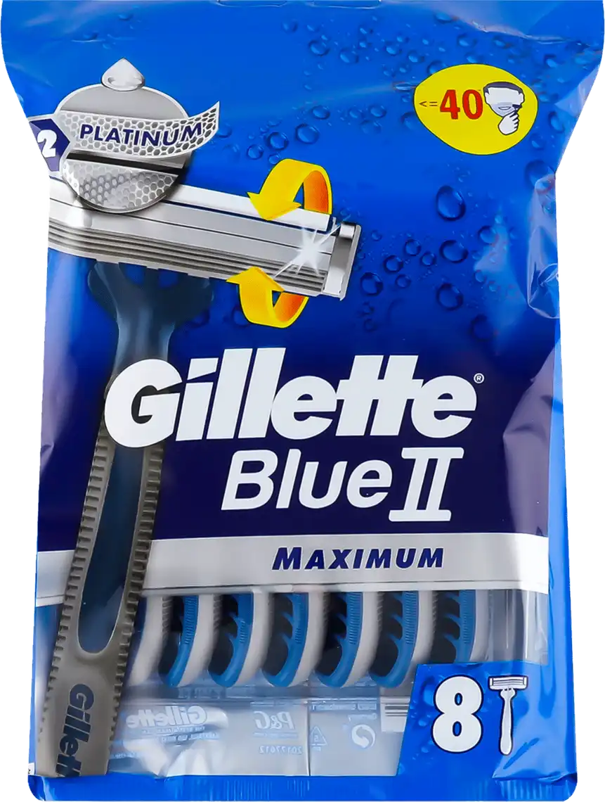 Станки для гоління Gillette Blue II Maximum одноразові чоловічі 8 шт/уп