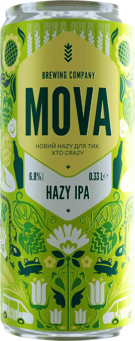 Пиво Mova Hazy IPA світле нефільтроване 0.33 л