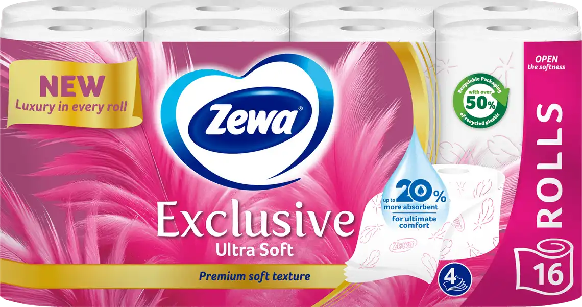 Папір туалетний Zewa Exclusive ultra soft 4-х шаровий 16 шт