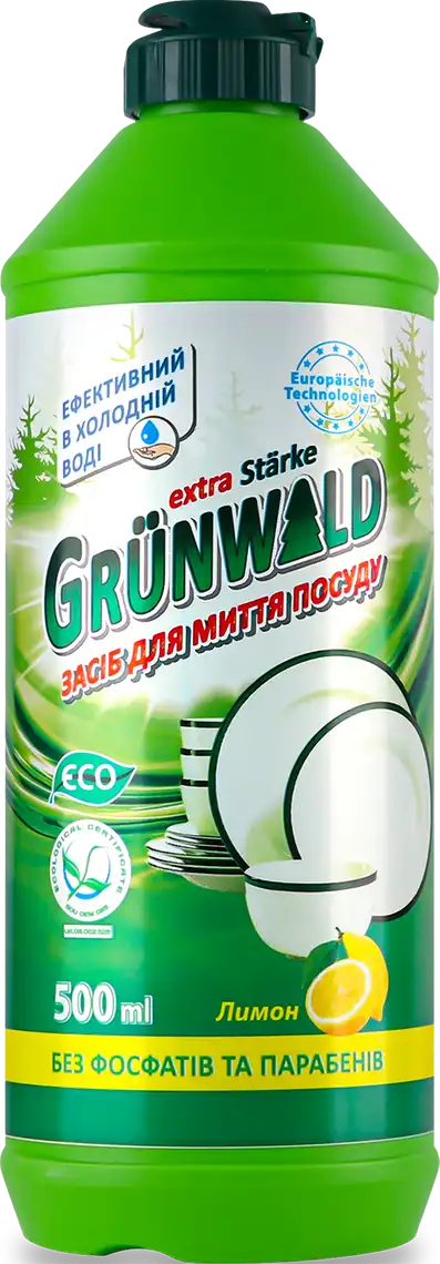 Засіб для миття посуду Grunwald рідкий Лимон 500 мл