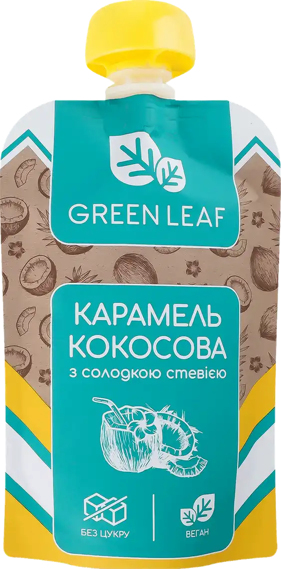 Карамель кокосова Green Leaf зі стевією 90 г