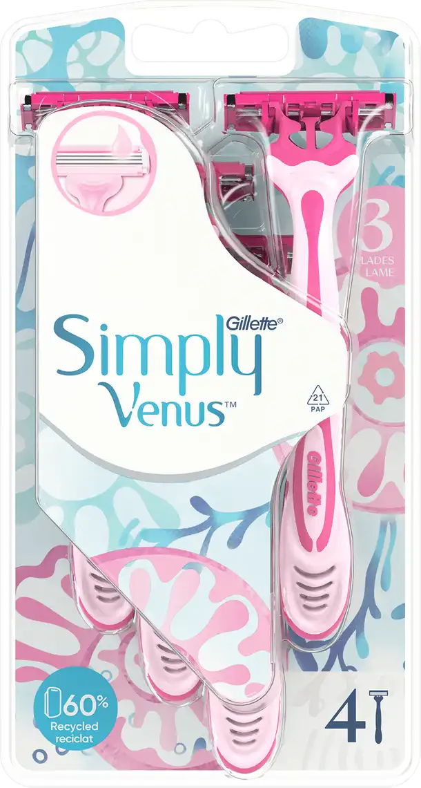 Бритва без змінних картриджів Gillette Venus Simply 3 жіноча 4 шт