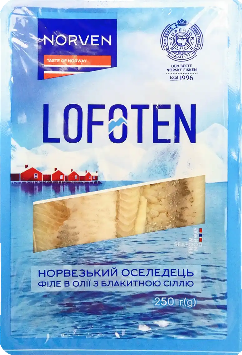 Оселедець Norven філе з блакитною сіллю 250 г