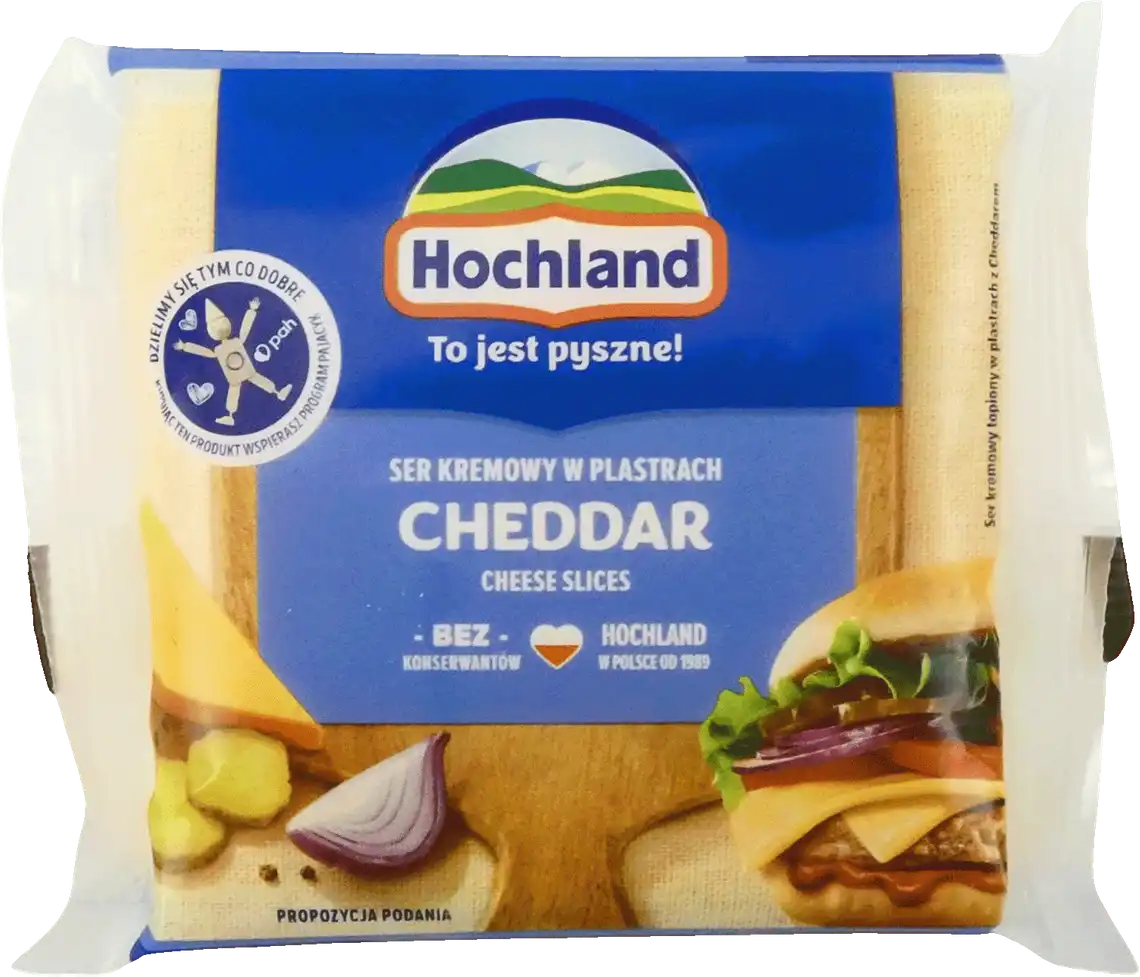 Сир Hochland Cheddar ломтиками плавлений 41% 130 г