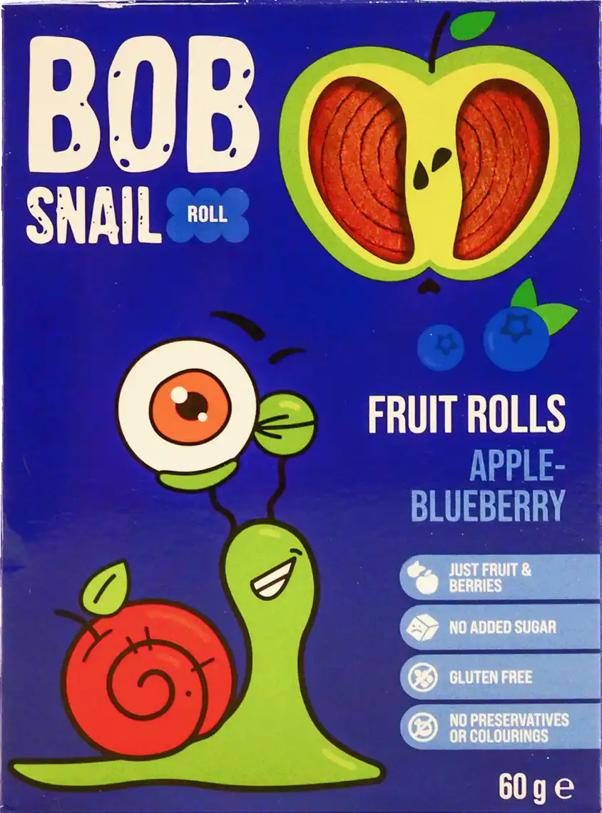 Цукерки Bob Snail яблучно-чорничні натуральні 60 г