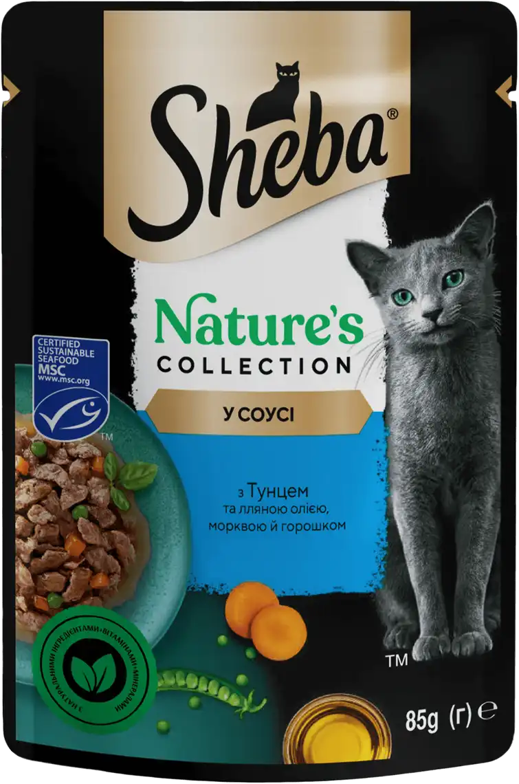 Корм для котів Sheba Тунець та овочі в соусі 85 г