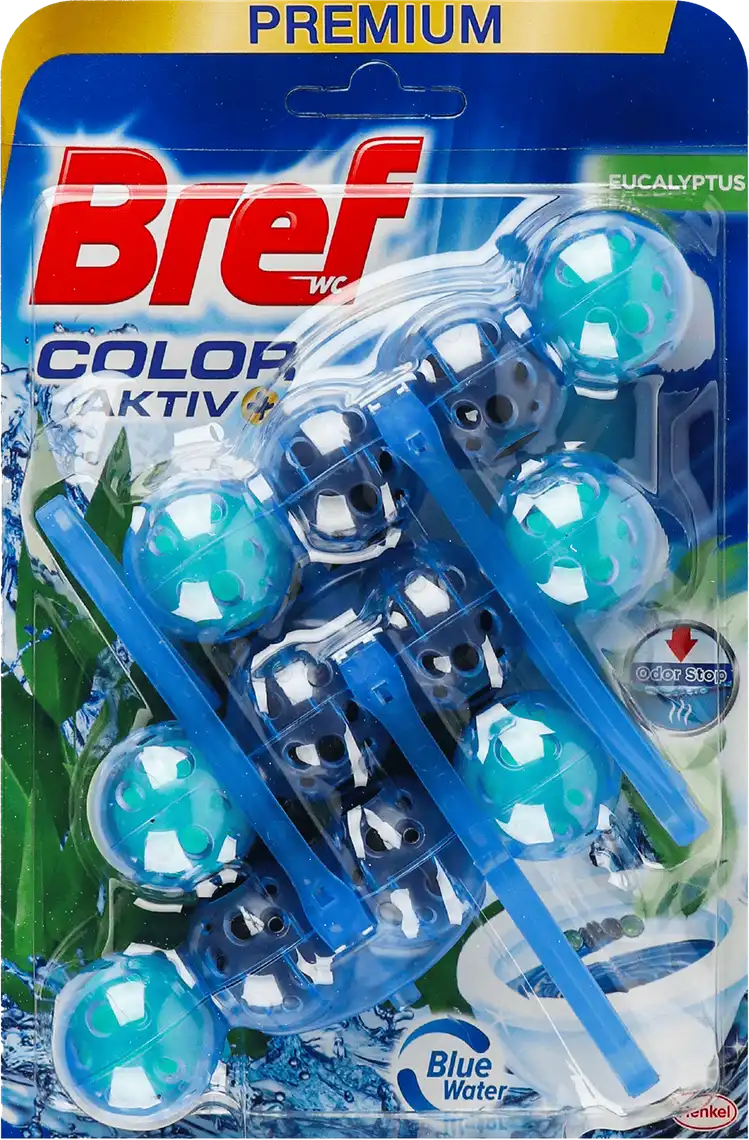 Туалетні блоки для унітаза Bref Color Active Евкаліпт 3 шт.