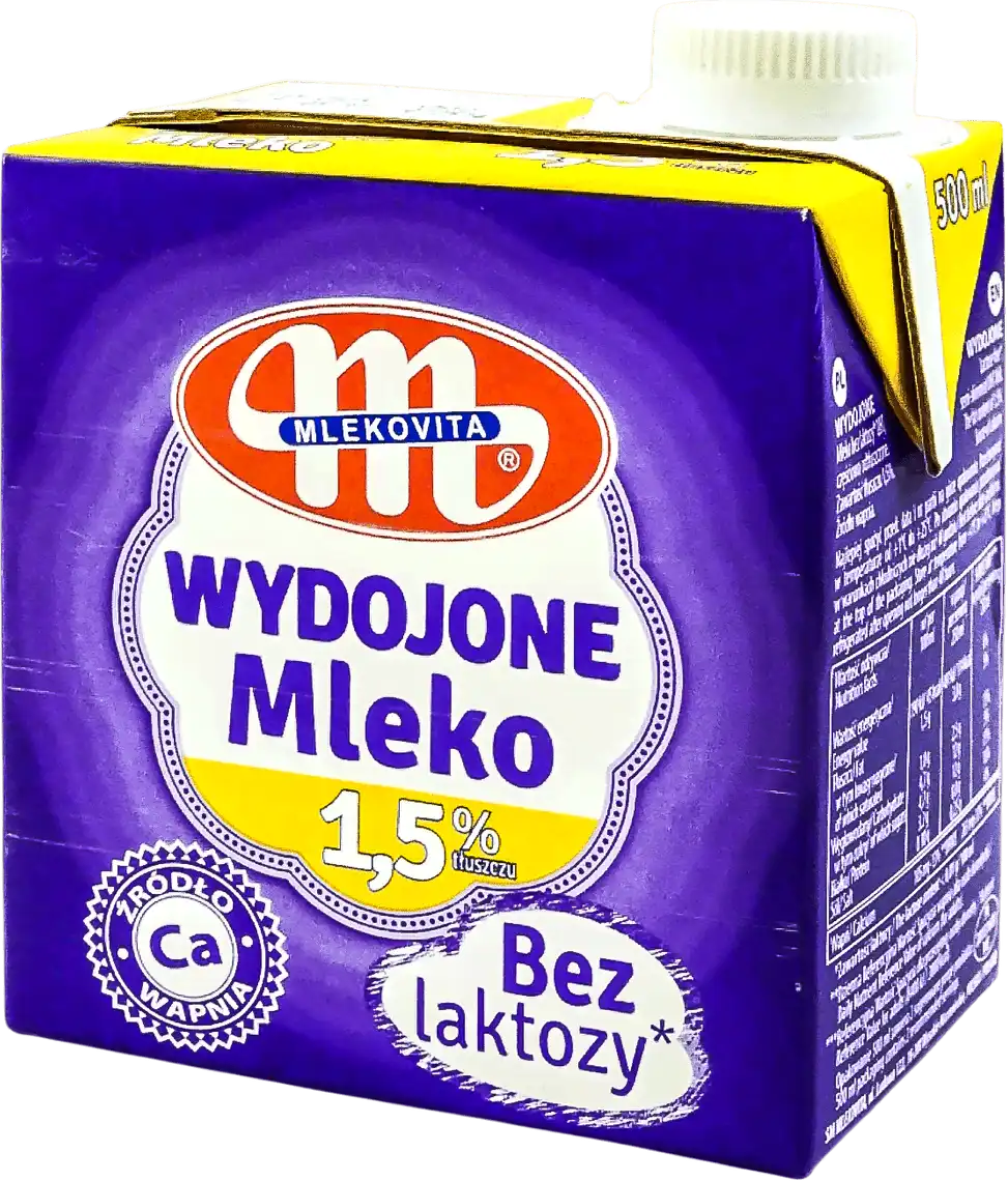 Молоко Mlekovita ультрапастеризоване без лактози 1.5% 500 мл
