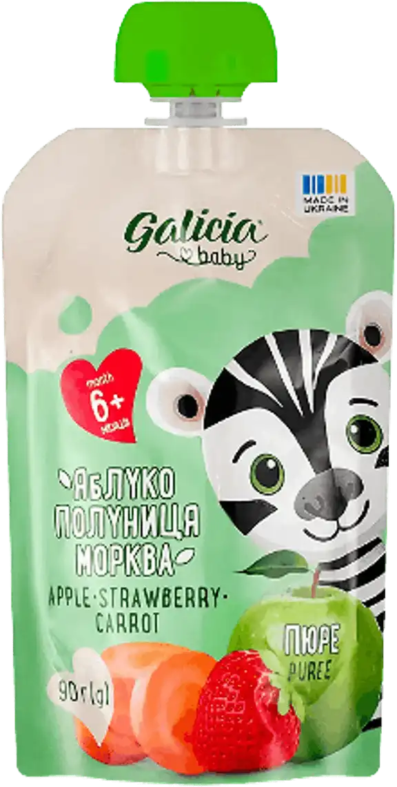 Пюре Galicia яблучно-полунично-морквяне 90 г