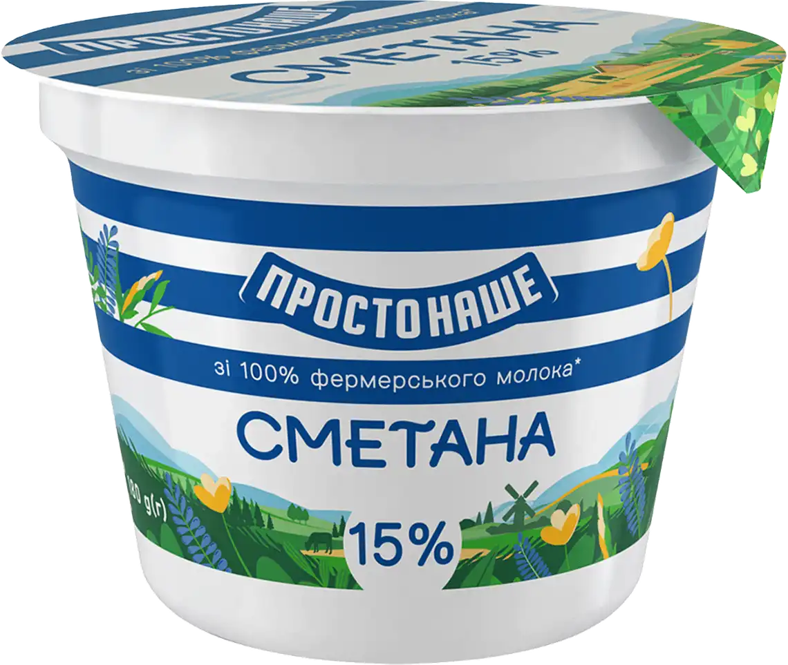 Сметана ПростоНаше 15% 180 г