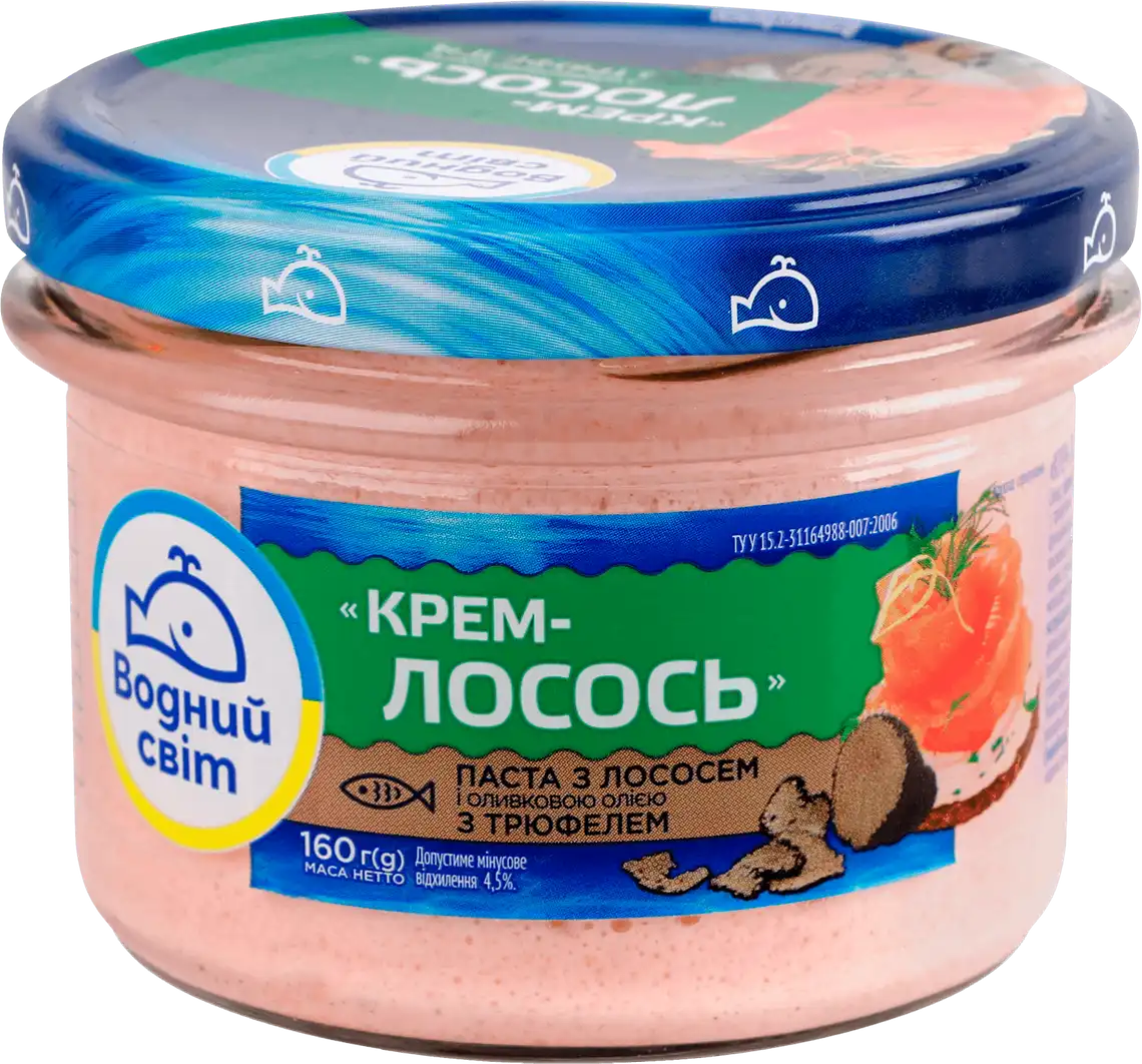 Крем-паста Водний Світ з лососем і оливковою олією з трюфелем 160 г