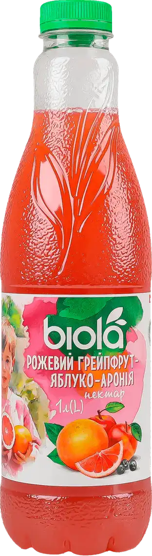 Нектар Biola рожевий грейпфрут яблуко аронія 1 л
